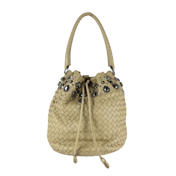 BOTTEGA VENETA Beige Leather Intrecciato Bag - Picture 1 of 5